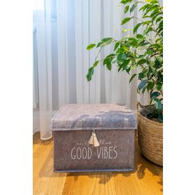 Alas Gri 35x24x24 cm Keçe Kapaklı Mini Kutu
