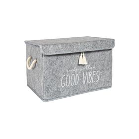 Alas Gri 35x24x24 cm Keçe Kapaklı Mini Kutu
