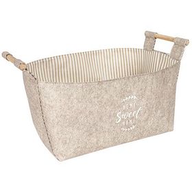 Alas Keçe Dikdörtgen 25x15x18 cm Tahta Saplı Maxi Sepet