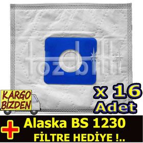 Alaska BS 1230 Süpürge 16 Adet Toz Torbası