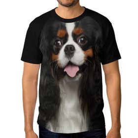 Alaza Cavalier King Charles Spaniel Dog Kısa Kollu Günlük Bisiklet Yaka Erkek Tişört