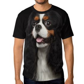 Alaza Cavalier King Charles Spaniel Dog Kısa Kollu Günlük Bisiklet Yaka Erkek Tişört