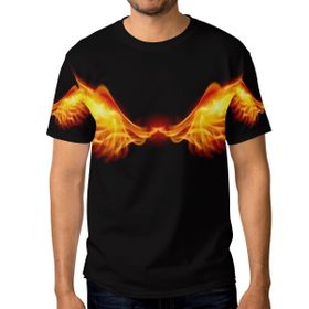 Alaza Fire Flame Wings Kısa Kollu Erkek Tişört