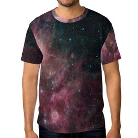 Alaza Renkli Galaxy Star and Nebula Universe Kısa Kollu Erkek Tişört