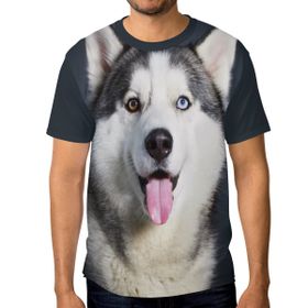 Alaza Sevimli Husky Dog Kısa Kollu Erkek tişört