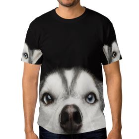 Alaza Sibirya Husky Dog Kısa Kollu Erkek Tişört