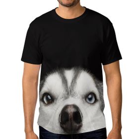 Alaza Sibirya Husky Dog Kısa Kollu Erkek Tişört
