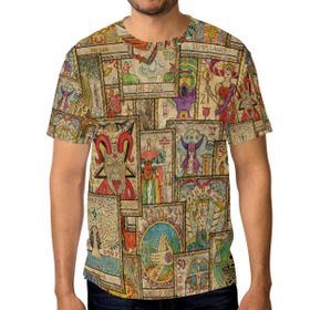 Alaza Tarot Cards Vintage Kısa Kollu Erkek Tişört