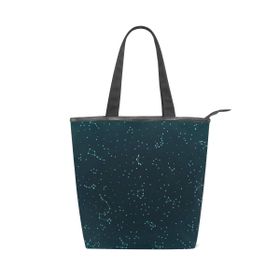 Alaza Tote Kanvas Soyut Takım Yıldızları 14×4.5×15 inç Çoklu Kadın Omuz El Çantası