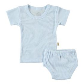 Albimini 42769 Mavi Minidamla Kaşkorse Bebe Kısa Kol Çamaşır Takımı