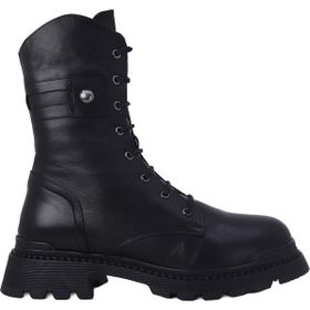 Albini 2610024 Siyah Hakiki Deri Kadın Bot