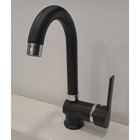 Alcera Uz 11803A Delta Siyah Mix Kuğu Lavabo Bataryası