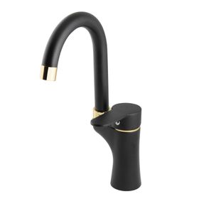 Alcera Uz 11803A Delta Siyah Mix Kuğu Lavabo Bataryası