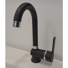 Alcera Uz 11803A Delta Siyah Mix Kuğu Lavabo Bataryası