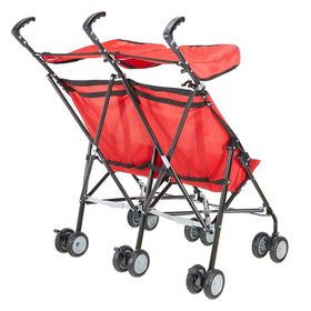 Aldeba Kırmızı İkiz Baston Bebek Arabası