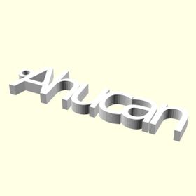 Aldım Geldi Ahucan Kişiye Özel Üretim Organik Plastik Zincirsiz 3D Baskı Anahtarlık
