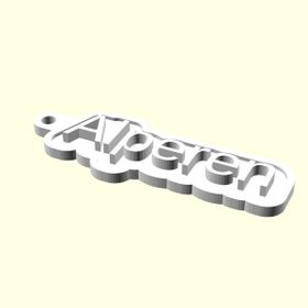 Aldım Geldi Alperen Kişiye Özel Üretim Organik Plastik Beyaz Renk 3D Baskı Anahtarlık