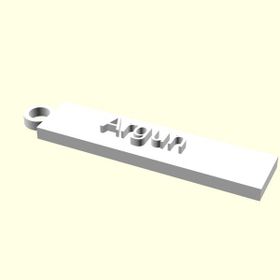 Aldım Geldi Argün Kişiye Özel Üretim Organik Plastik Zincirsiz 3D Baskı Anahtarlık