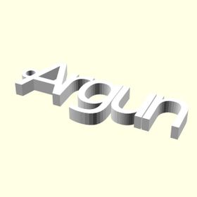 Aldım Geldi Argün Kişiye Özel Üretim Organik Plastik Zincirsiz 3D Baskı Anahtarlık