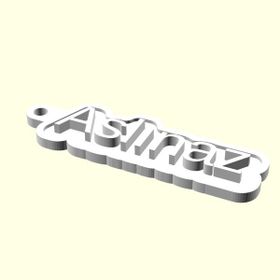 Aldım Geldi Aslınaz Kişiye Özel Üretim Organik Plastik Beyaz Renk 3D Baskı Anahtarlık