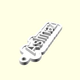 Aldım Geldi Aslınaz Kişiye Özel Üretim Organik Plastik Beyaz Renk 3D Baskı Anahtarlık