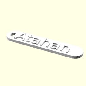 Aldım Geldi Atahan Model 2 Kişiye Özel Üretim Organik Plastik Zincirsiz 3D Baskı Anahtarlık