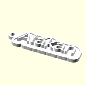 Aldım Geldi Atakan Kişiye Özel Üretim Organik Plastik Beyaz Renk 3D Baskı Anahtarlık