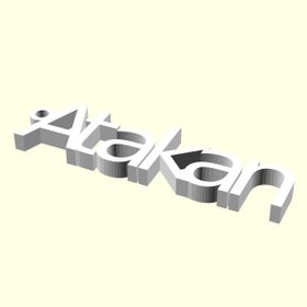 Aldım Geldi Atakan Kişiye Özel Üretim Organik Plastik Zincirsiz 3D Baskı Anahtarlık