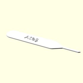 Aldım Geldi Ateş İsme Özel Tasarım Organik Plastik Beyaz Renk 3D Baskı Kitap Ayracı