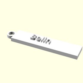 Aldım Geldi Belin Kişiye Özel Üretim Organik Plastik Zincirsiz Beyaz Renk 3D Baskı Anahtarlık