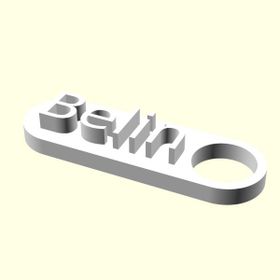 Aldım Geldi Belin Kişiye Özel Üretim Organik Plastik Zincirsiz Beyaz Renk 3D Baskı Anahtarlık