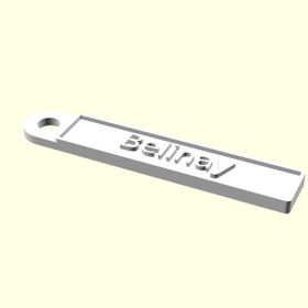 Aldım Geldi Belinay Kişiye Özel Üretim Organik Plastik Zincirsiz Beyaz Renk 3D Baskı Anahtarlık
