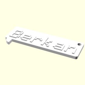 Aldım Geldi Berkan Kişiye Özel Üretim Organik Plastik Beyaz Renk 3D Baskı Zincirsiz Anahtarlık