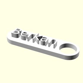 Aldım Geldi Berkan Kişiye Özel Üretim Organik Plastik Beyaz Renk 3D Baskı Zincirsiz Anahtarlık
