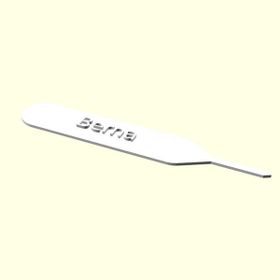 Aldım Geldi Berna İsme Özel Tasarım Organik Plastik Beyaz Renk 3D Baskı Kitap Ayracı