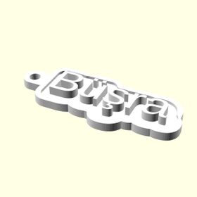 Aldım Geldi Büşra Kişiye Özel Üretim Organik Plastik Beyaz Renk 3D Baskı Anahtarlık Tutucu