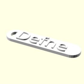 Aldım Geldi Defne Kişiye Özel Üretim Organik Plastik Beyaz Renk 3D Baskı Zincirsiz Anahtarlık
