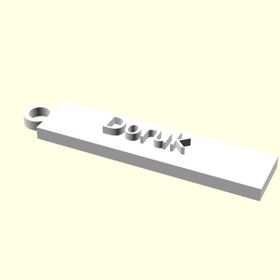 Aldım Geldi Doruk Kişiye Özel Üretim Organik Plastik Zincirsiz Beyaz Renk 3D Baskı Anahtarlık