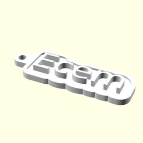 Aldım Geldi Ecem Kişiye Özel Üretim Organik Plastik Beyaz Renk 3D Baskı Zincirsiz Anahtarlık