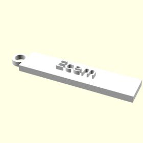 Aldım Geldi Ecem Kişiye Özel Üretim Organik Plastik Beyaz Renk 3D Baskı Zincirsiz Anahtarlık