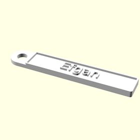 Aldım Geldi Efgan Kişiye Özel Üretim Organik Plastik Zincirsiz Beyaz Renk 3D Baskı Anahtarlık