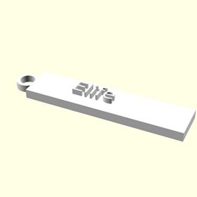 Aldım Geldi Elife Kişiye Özel Üretim Organik Plastik Zincirsiz Beyaz Renk 3D Baskı Anahtarlık