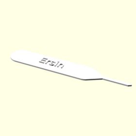 Aldım Geldi Ersin İsme Özel Tasarım Organik Plastik Beyaz Renk 3D Baskı Kitap Ayracı