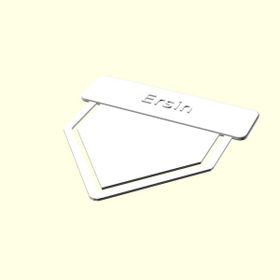 Aldım Geldi Ersin İsme Özel Tasarım Organik Plastik Beyaz Renk 3D Baskı Kitap Ayracı
