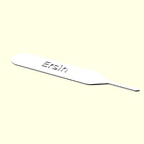 Aldım Geldi Ersin İsme Özel Tasarım Organik Plastik Beyaz Renk 3D Baskı Kitap Ayracı