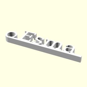 Aldım Geldi Esma Kişiye Özel Üretim Organik Plastik Zincirsiz Beyaz Renk 3D Baskı Anahtarlık