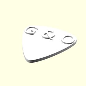 Aldım Geldi G ve Ö Harfi İsme Özel Tasarım Organik Plastik 3D Baskı Beyaz Renk Hediyelik Gitar Pena