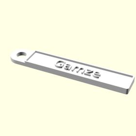 Aldım Geldi Gamze Kişiye Özel Üretim Organik Plastik Zincirsiz Beyaz Renk 3D Baskı Anahtarlık