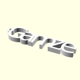 Aldım Geldi Gamze Kişiye Özel Üretim Organik Plastik Zincirsiz Beyaz Renk 3D Baskı Anahtarlık