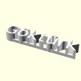 Aldım Geldi Göktürk Kişiye Özel Üretim Organik Plastik Beyaz Renk 3D Baskı Dekoratif İsimlik